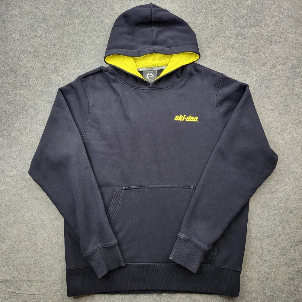 BRP Ski-Doo Hoodie Mens XL Black Fleece Pullover Sweatshirt Snowmobile‎ Logo